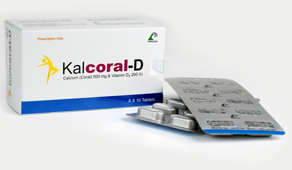 Tablet Kalcoral -D 500mg+200iu (60pcs)