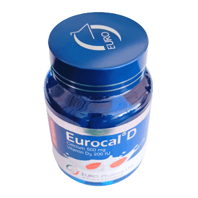 Tablet Eurocal-D 500mg+200iu (POT) (30pcs)