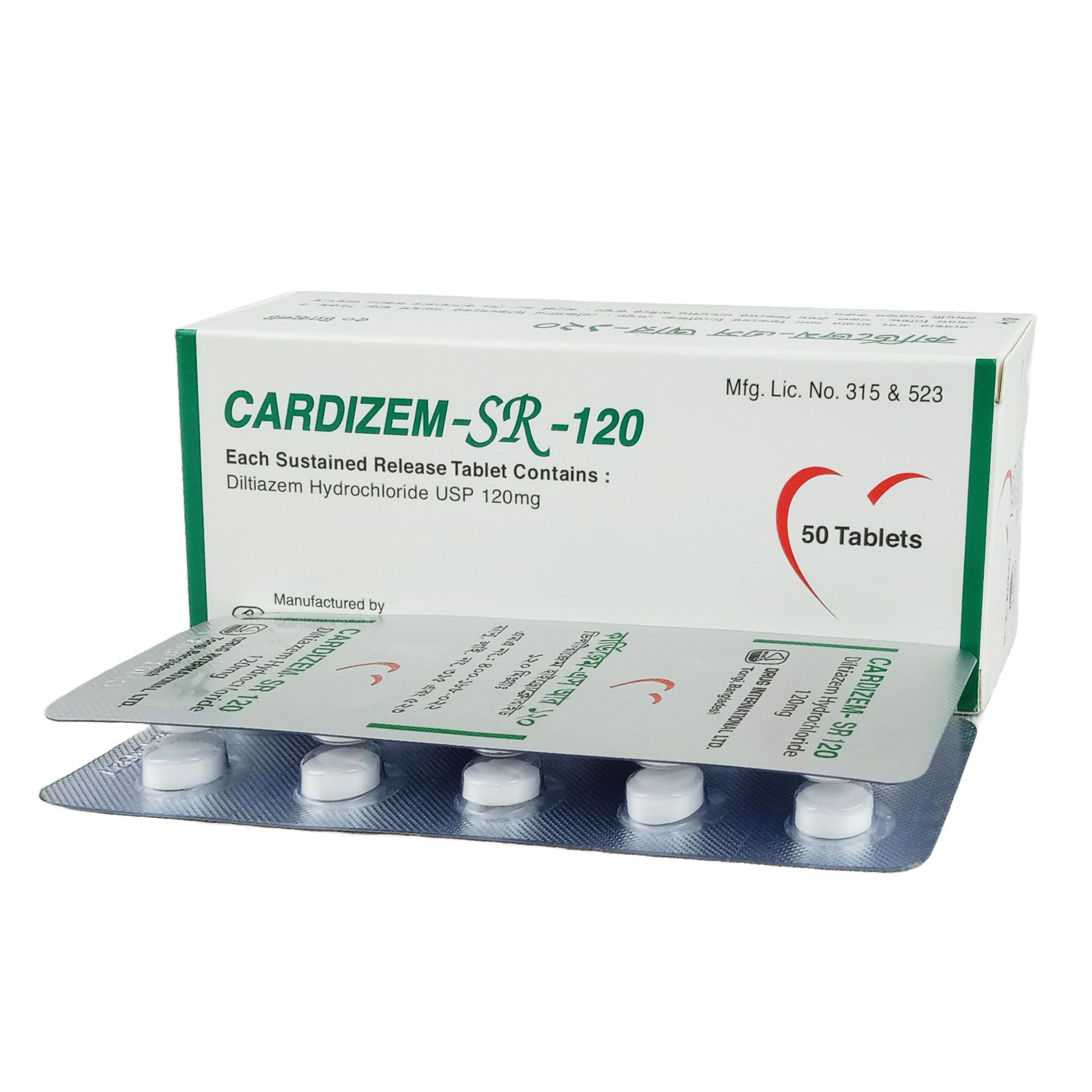 Tablet Cardizem SR 120mg (50pcs)