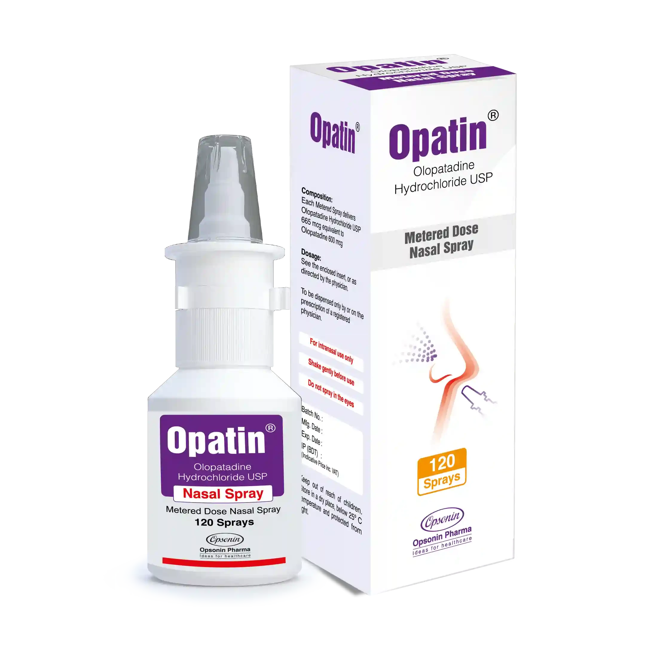 Nasal Spray Opatin 665mcg/spray (120metered)