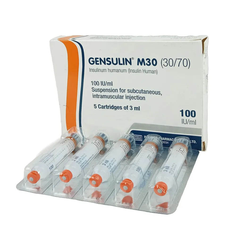 Injection Gensulin M 30/70 (100iu) Cartridge (5's pack)