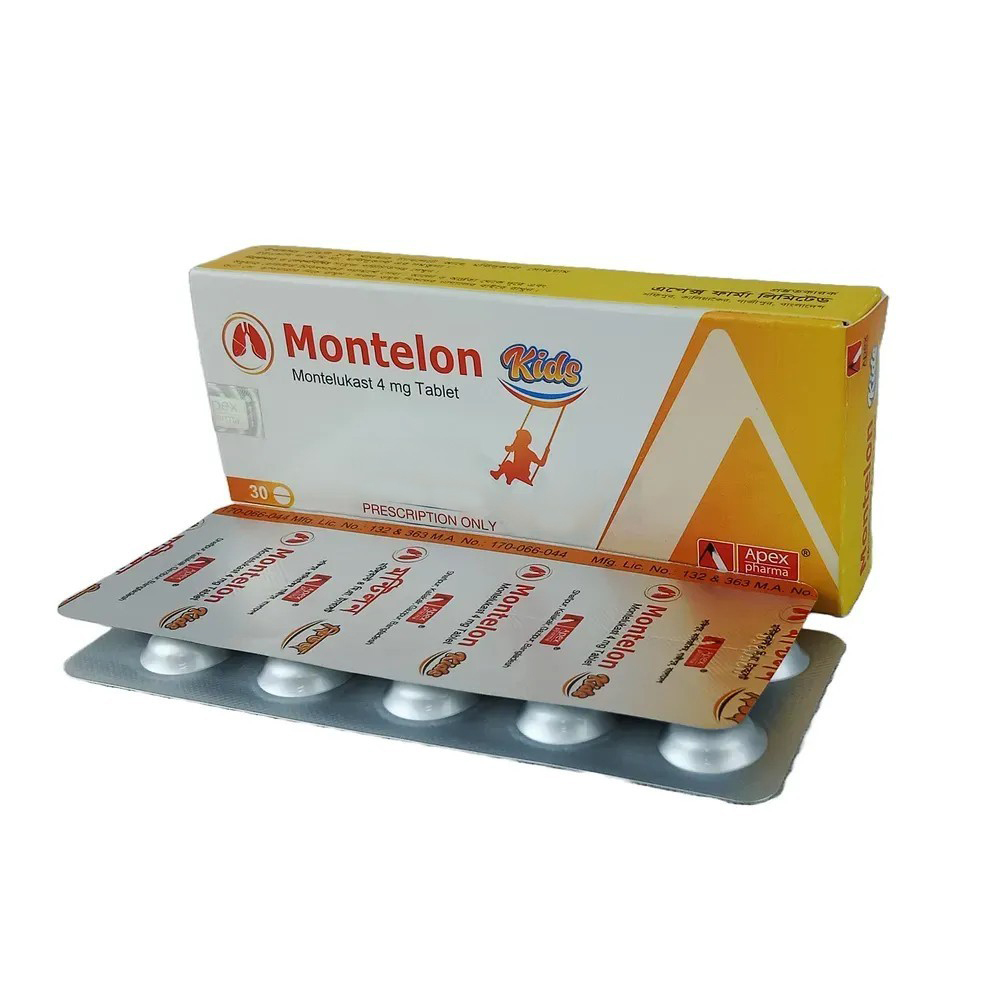Tablet Montelon Kidz 4mg (30pcs) (Montelukast Apex)