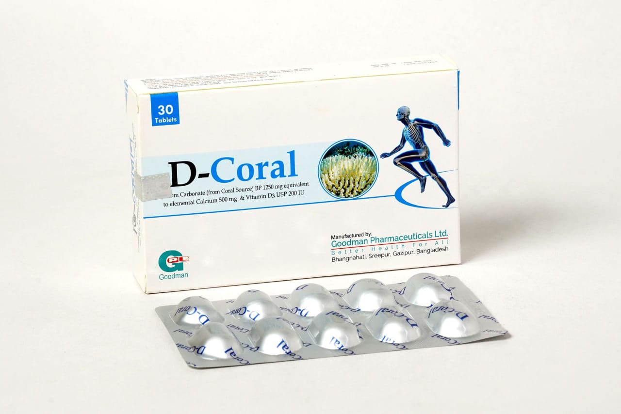 Tablet D-Coral 500mg+200iu (30pcs)